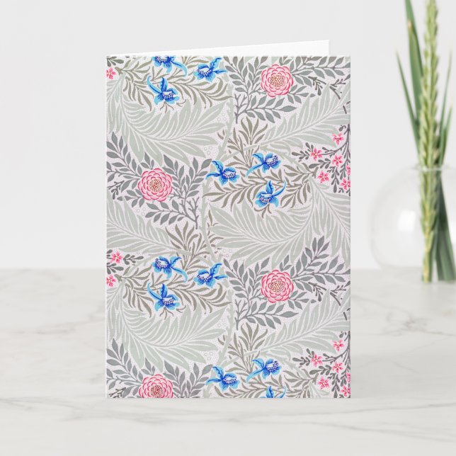 Cartão Rosa e Larkspur, William Morris (Frente)
