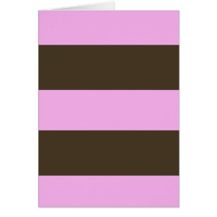 Cartão Rosa e listras largas castanho chocolate