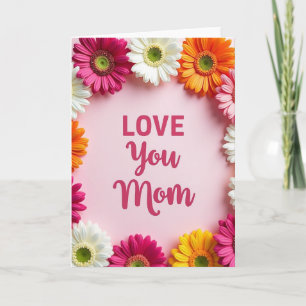 Cartão Rosa e Magenta de Amor para Você Mamãe