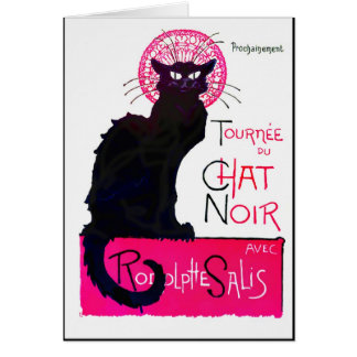 Cartão Rosa e preto do gato de Deco