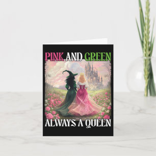 Cartão Rosa E Verde Sempre Uma Rainha Bruxa De Halloween