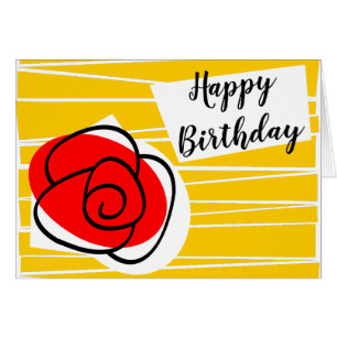 Cartão Rosa espanhol Paisagem de Texto de Aniversário