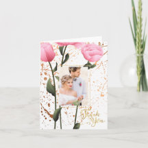 Rosa Floral de Primavera Foto de Casamento Obrigad