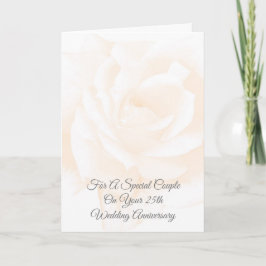 Cartão Rosa Floral Personalizado 25º Aniversário de Casam
