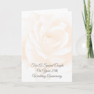 Cartão Rosa Floral Personalizado 25º Aniversário de Casam