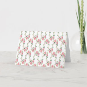 Cartão Rosa Floral Shabby Chic Rosa Obrigada