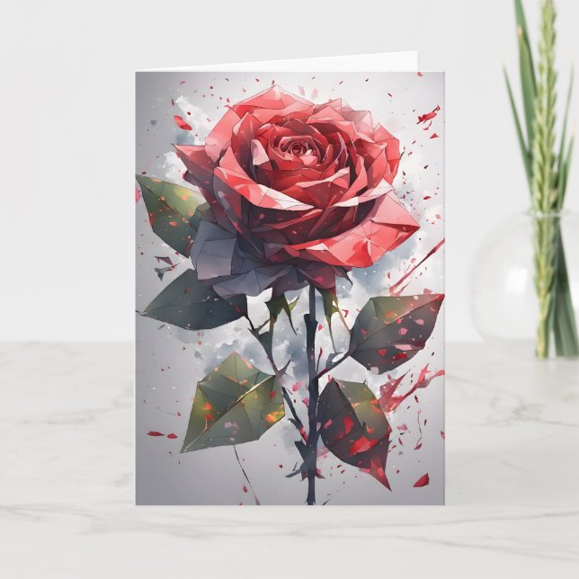 Cartão Rosa - Flores aquarela (Frente)