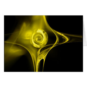 Cartão ROSA FRACTAL , amarelo roxo