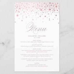 Cartão rosa Gold Foil Confetti Pontos de Casamento