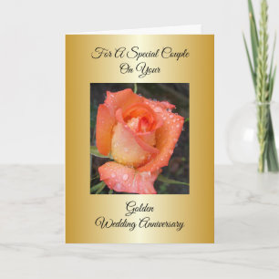 Cartão Rosa Laranja Personalizado 50º Aniversário de Casa