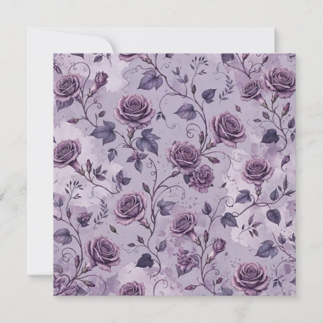 Cartão Rosa Lavanda Empoeirada Tons Sonhadores Florais  (Frente)