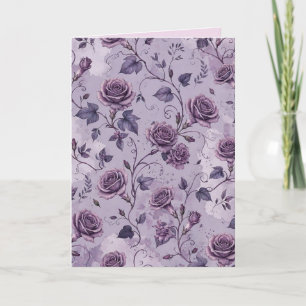 Cartão Rosa Lavanda Empoeirada Tons Sonhadores Florais