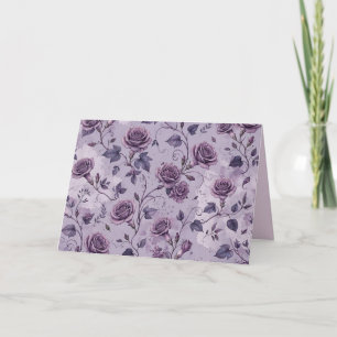 Cartão Rosa Lavanda Empoeirada Tons Sonhadores Florais