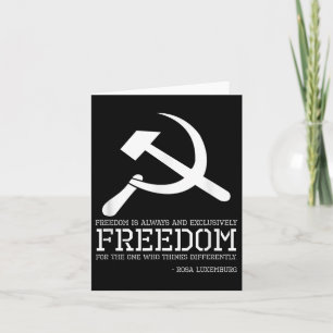 Cartão Rosa Luxemburg Citação Sobre Liberdade - Marxismo 
