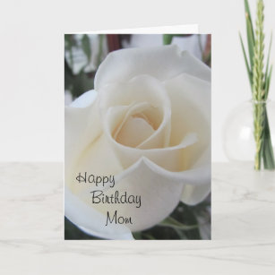 Cartão Rosa Mamã-Branco do feliz aniversario