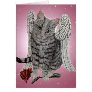 Cartão Rosa, o Angel Cat