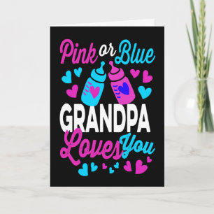 Cartão Rosa ou Azul GRANDPA te ama   Detentor do gênero