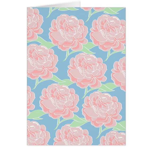 Cartão Rosa Pastel feminino bonito e impressão floral (Frente)