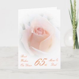 Cartão Rosa Personalizado 65º Aniversário de Casamento