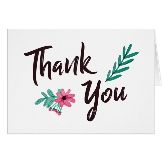 Cartão Rosa Picada Obrigado (Frente horizontal)