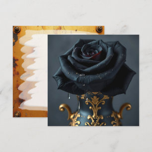 Cartão Rosa preto e Vazio Dourado