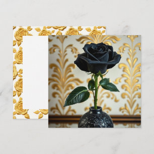 Cartão Rosa preto e Vazio Dourado