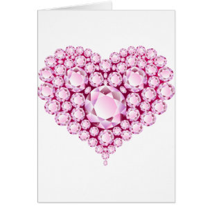Cartão Rosa Quartz Heart Gems