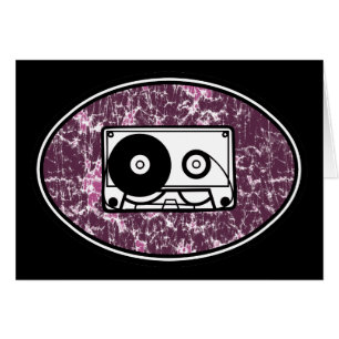 Cartão Rosa retro da cassete de banda magnética