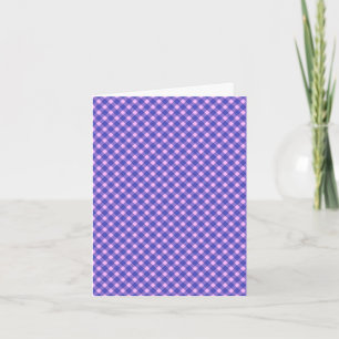 Cartão Rosa Retro Roxo Xadrez Quadriculado Em Branco Para