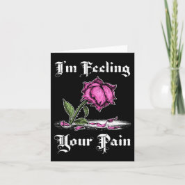 Cartão Rosa Rosa no Desespero Texto Branco