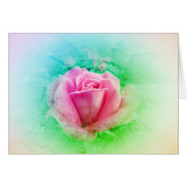 Cartão Rosa Rosa Rosa Rosa com Rosa e Branco - Folha Verd