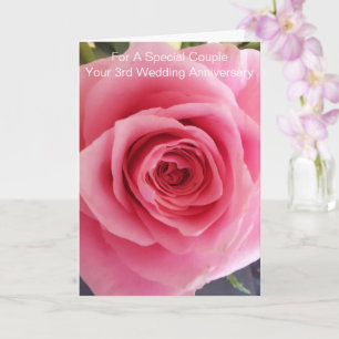 Cartão Rosa Rosa Rosa Rosa Personalizada 3º Aniversário d