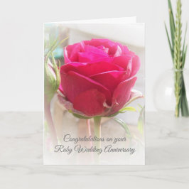 Cartão Rosa Rosa Rosa Rosa Personalizada 40º Aniversário 