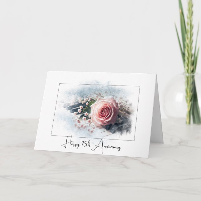 Cartão Rosa Rosa Rosa Rosa Rosa Rosa No Piano Durante 75. (Frente)