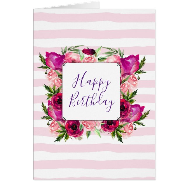 Cartão Rosa Rosa Rosa Rosa Rosa Rosa Rosa e Buquê Floral  (Frente)