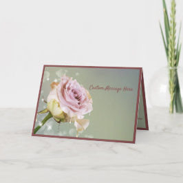 Cartão Rosa Rosa Única Rosa Elegante e Romântica