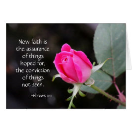 Cartão Rosa rosa, verso Bíblia (hebraicos) sobre esperanç