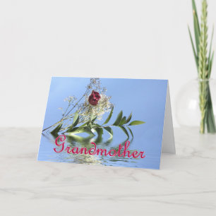 Cartão Rosa vermelha e reflexo para Dia de as mães da avó