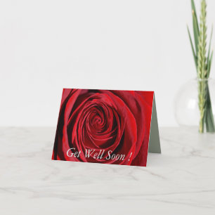 Cartão Rosa vermelha Fique bem em breve