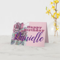 Rosa vermelha Flor Feliz Aniversário Mulheres Nome