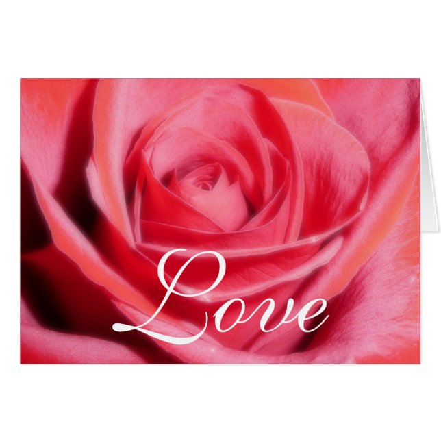 Cartão Rosa vermelha Love (Frente Horizontal)
