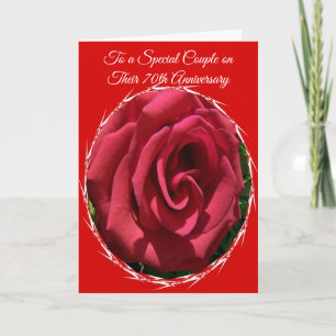 Cartão Rosa vermelha Personalizada Aniversário de Casamen