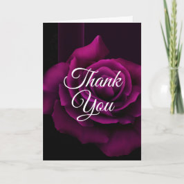 Cartão Rosa vermelha Roxo Gótica, Flower Party Obrigado