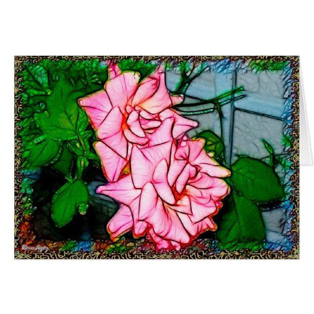 Cartão Rosa Vine (Frente horizontal)