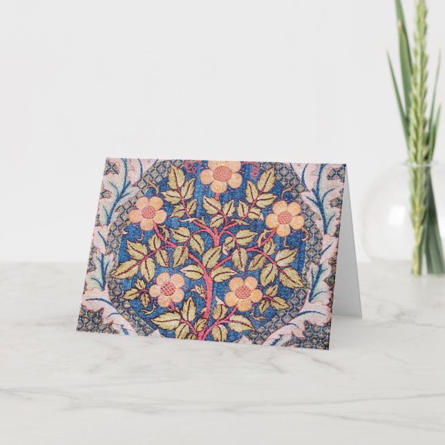 Cartão Rosa Wreath, William Morris (Frente)