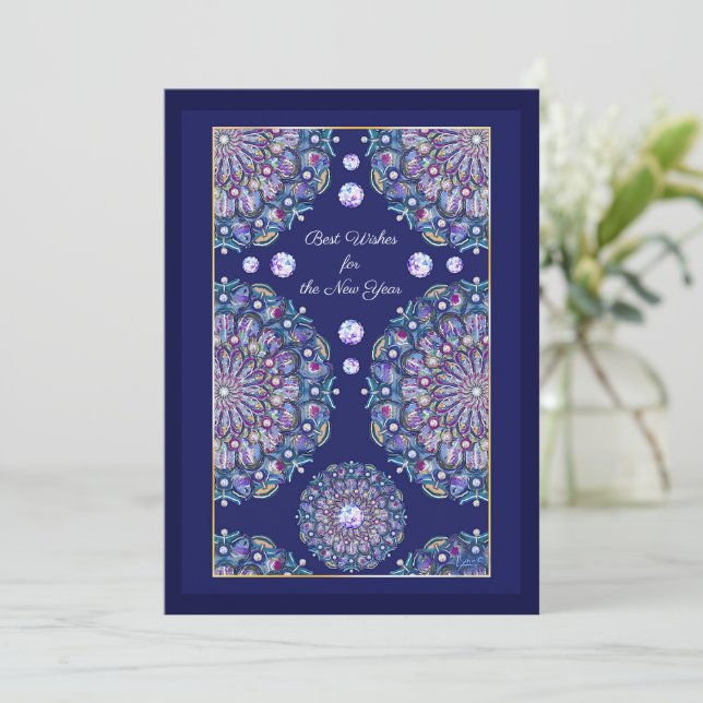 Cartão Rosace Azul (Em pé/Frente)