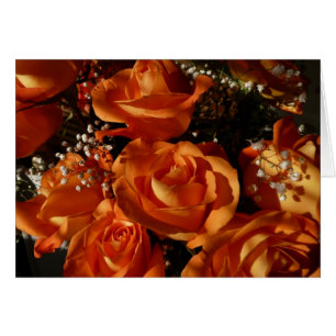 Cartão Rosas alaranjados