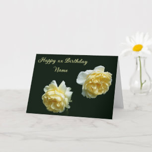 Cartão Rosas Amarelas Personalizadas Aniversário