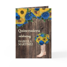 Rosas azuis Girassóis Cowgirl Foto Quinceañera