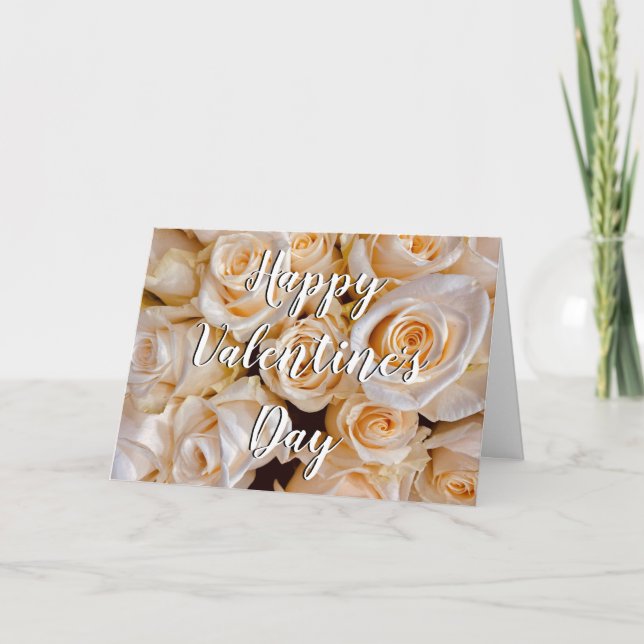 Cartão Rosas Brancas Elegantes Floral Melhor Amigo Dia do (Frente)